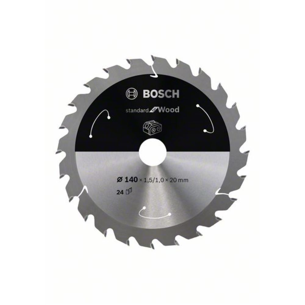 Bosch Accessories Lama Per Sega Circolare Standard For Wood (Legno, 165 x 10 x 1.5 mm, 24 Denti, Accessorio Per Sega Circolare A Batteria)