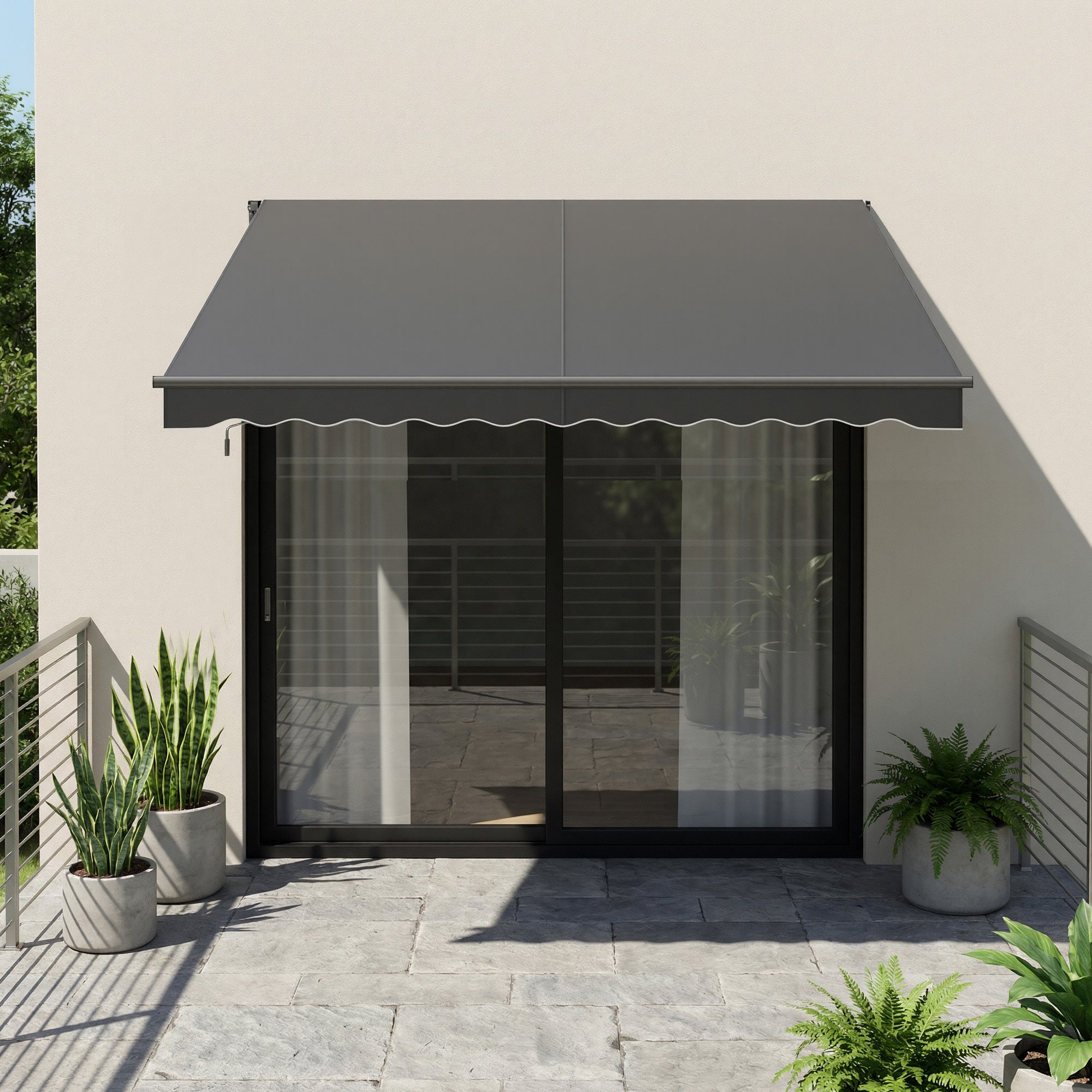 Store Banne Réglable, avec Manivelle, UPF 50+, Alliage d’Aluminium, 250 x 200 cm, Gris - 3