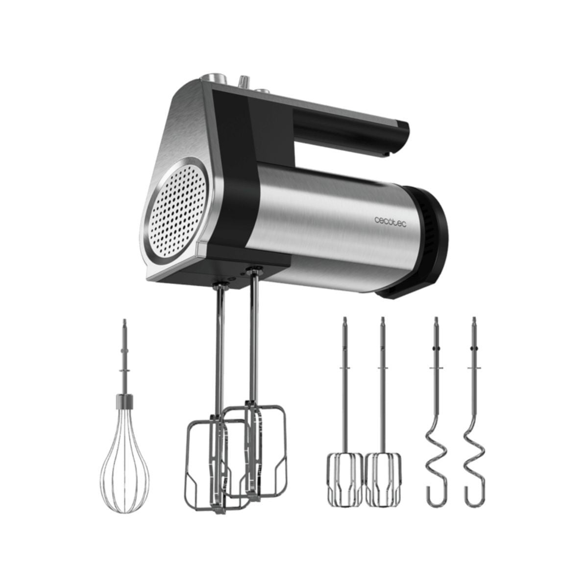 Cecotec Batidora De Varillas Powertwist 500 Full Steel 500W 5 Velocidades /Inox Negro , Leroy Merlin