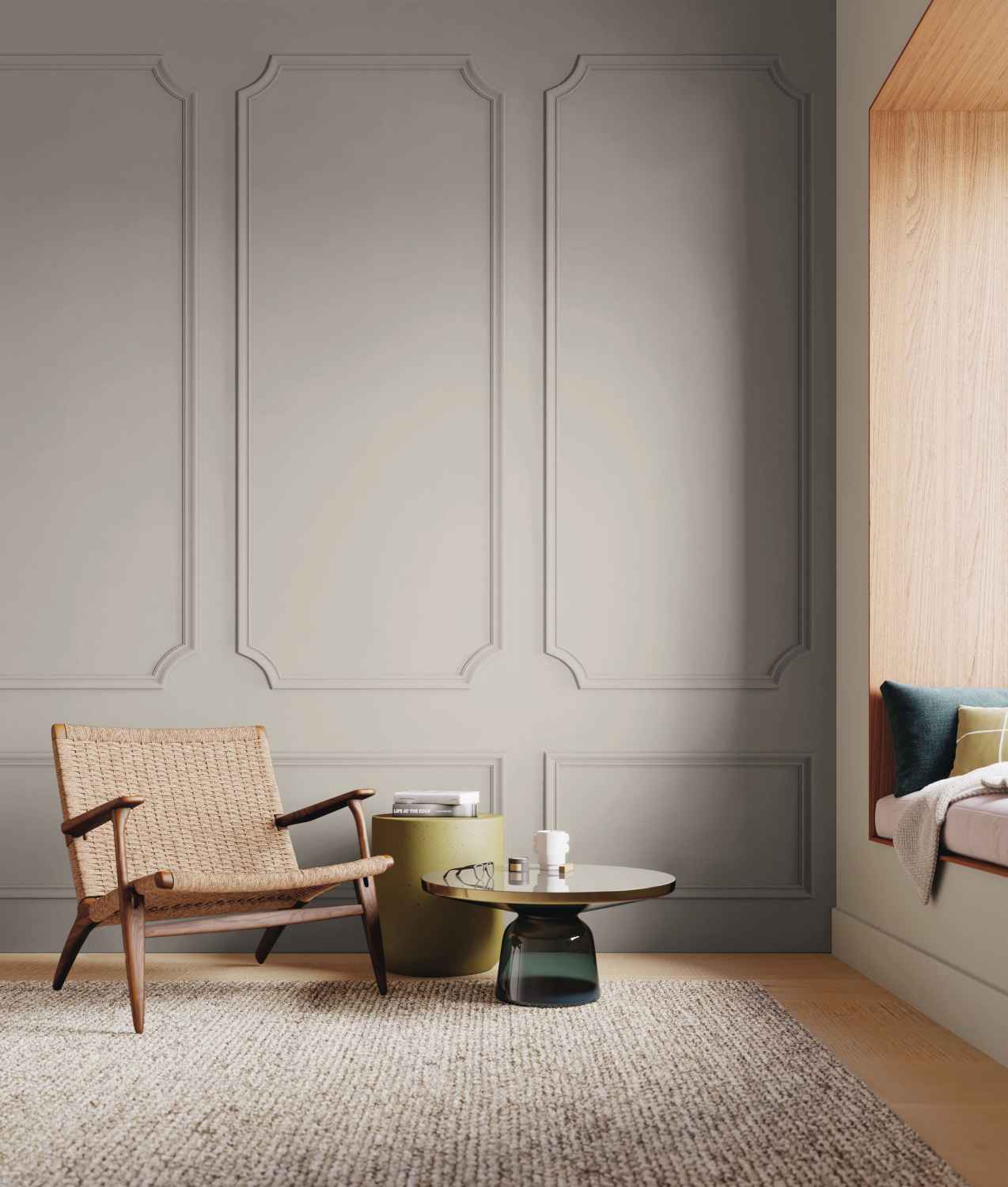 Papier peint panoramique lambris taupe - 90 x 310 cm - Casadeco | Leroy ...