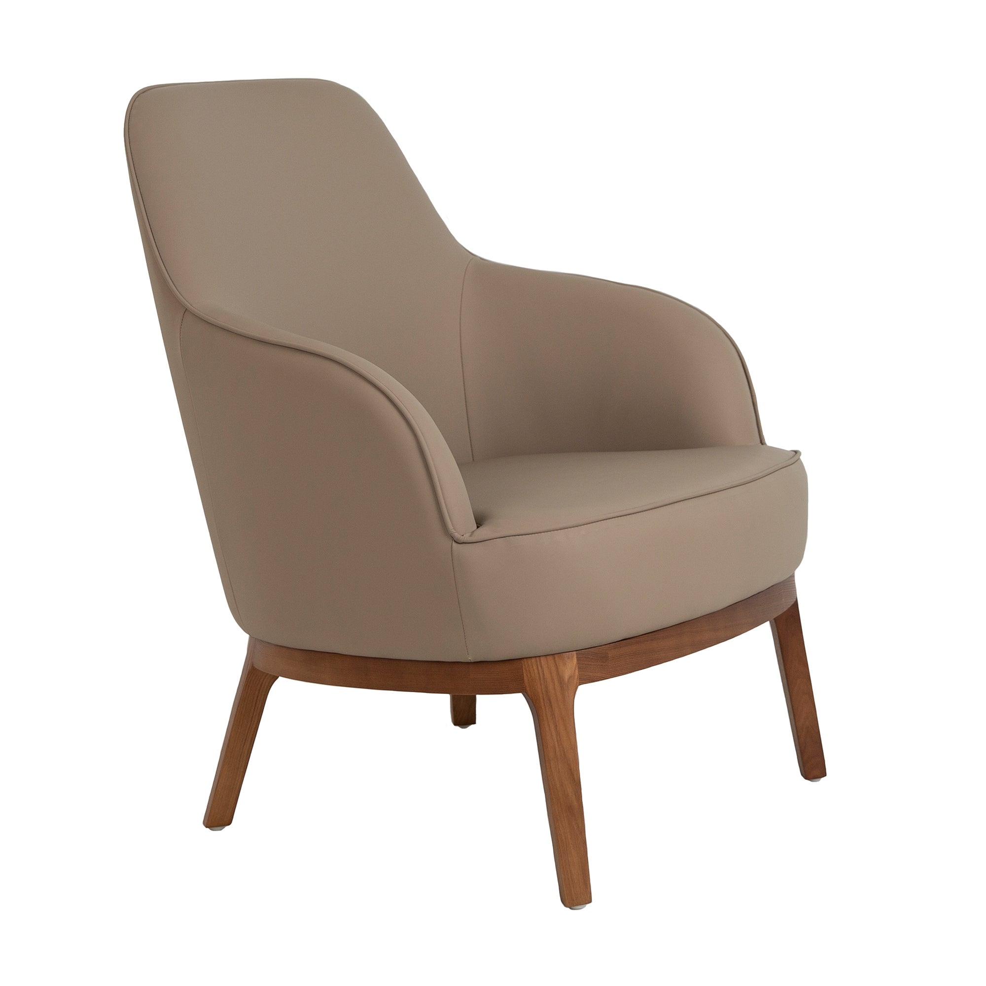 Fotel z ekoskóry w kolorze szaro-taupe 71 x 71 x 90 cm