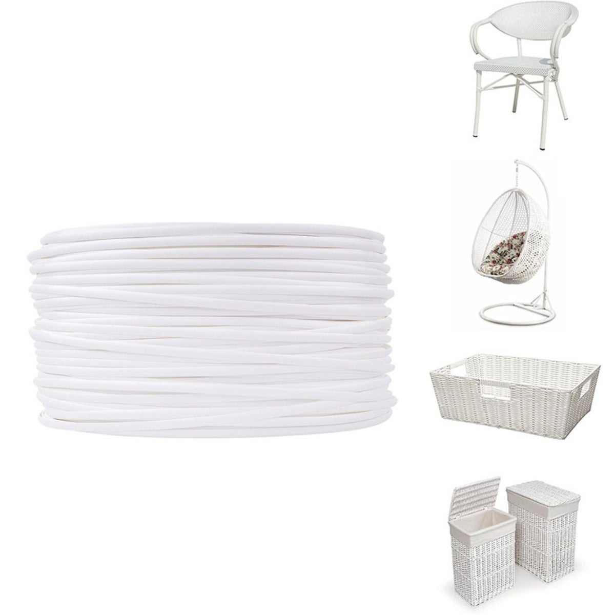 Tiras de ratán plástico para reparación de muebles de patio – Kit de reparación de ratán plástico de 36,5 metros para restauración de mimbre Brown - 2
