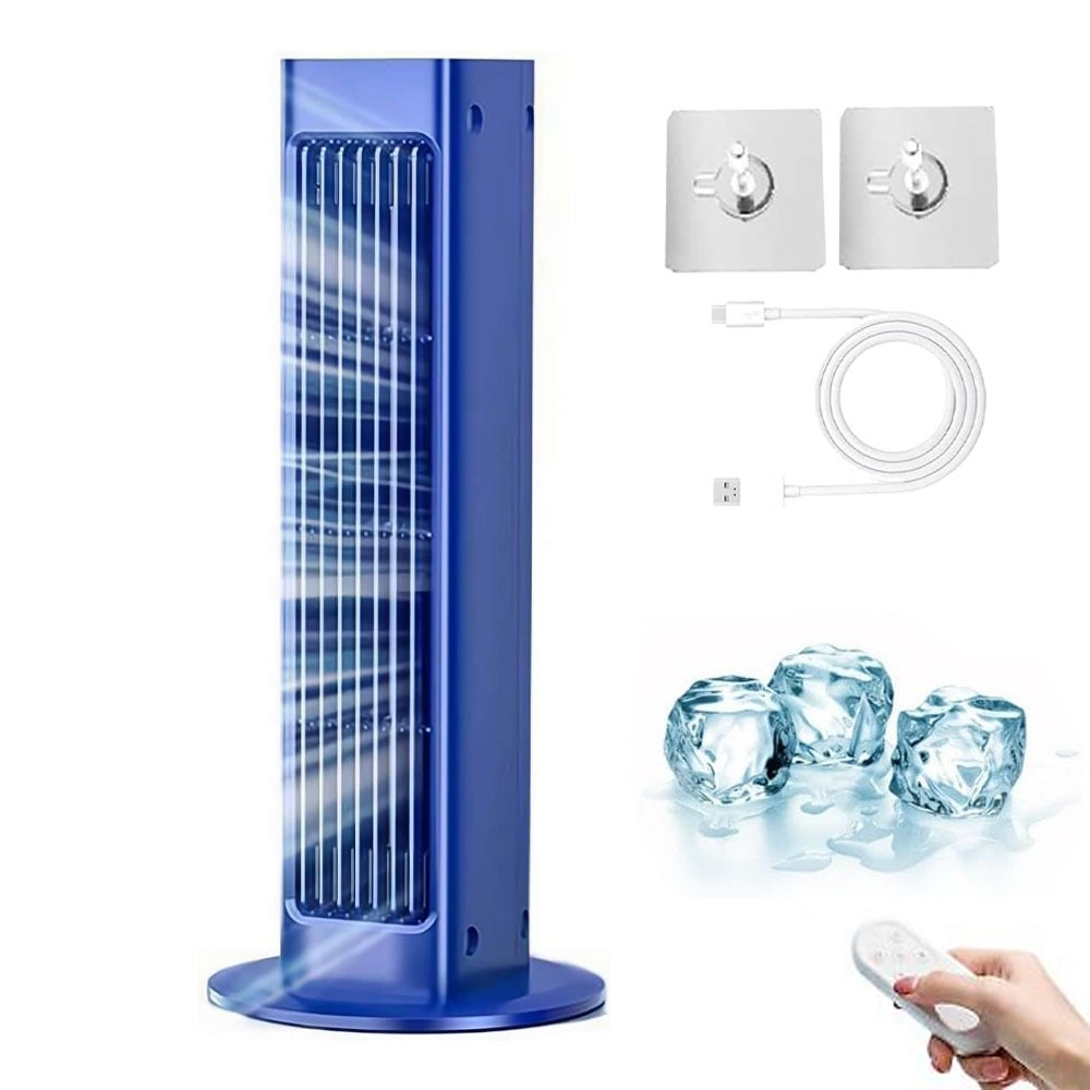 Wentylator wieżowy bezłopatkowy – z pilotem – 3 prędkości, obrót o 60° – wentylator chłodzący powietrze – do domu i biura