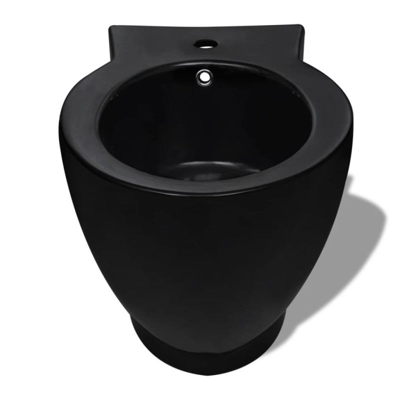 Bidet rond à poser en céramique sanitaire noir - 4