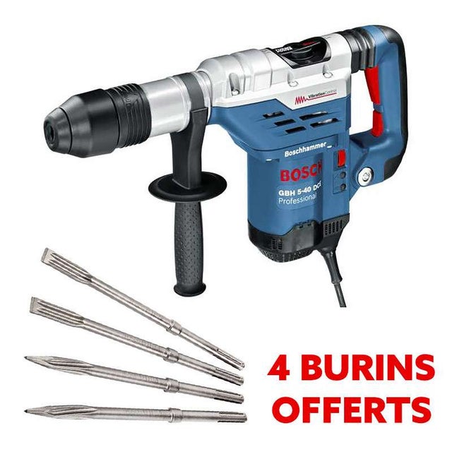 Perforateur Burineur BOSCH GBH 5-40 DCE Professional SDS-Max + 4 Burins offerts