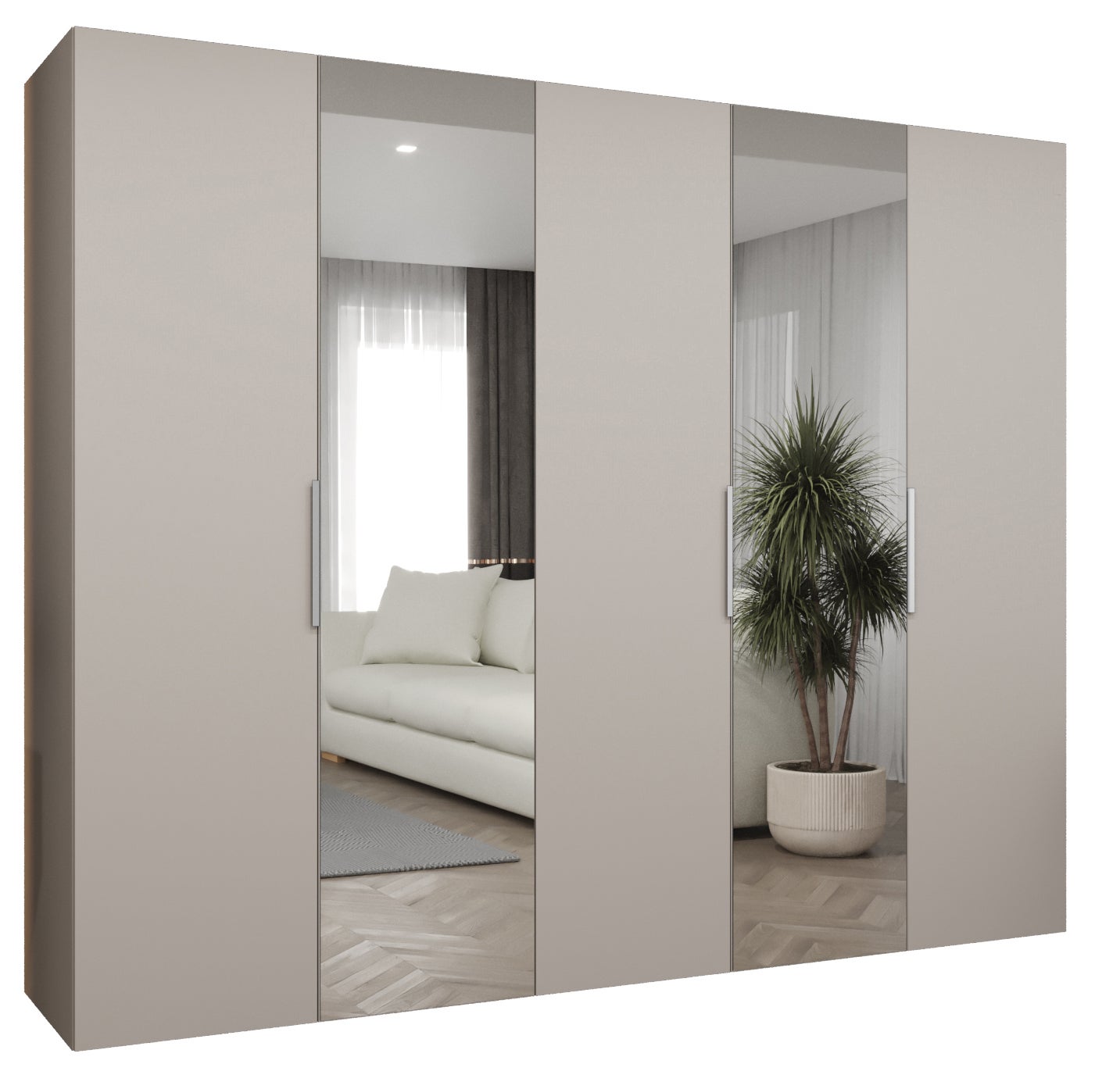 Szafa uchylna otwierana Marbella 2 250 x 52 x 202 cm kaszmir + u. kaszmir Abiks Meble