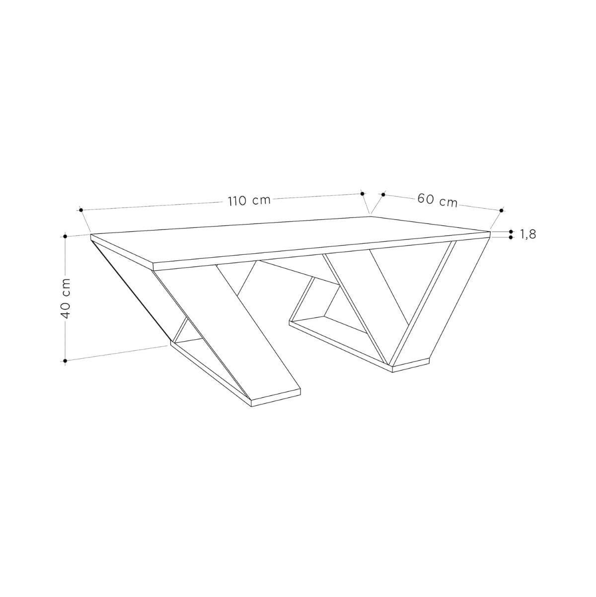 Table Basse - Venprodin - 40X110X60 Blanc - 6