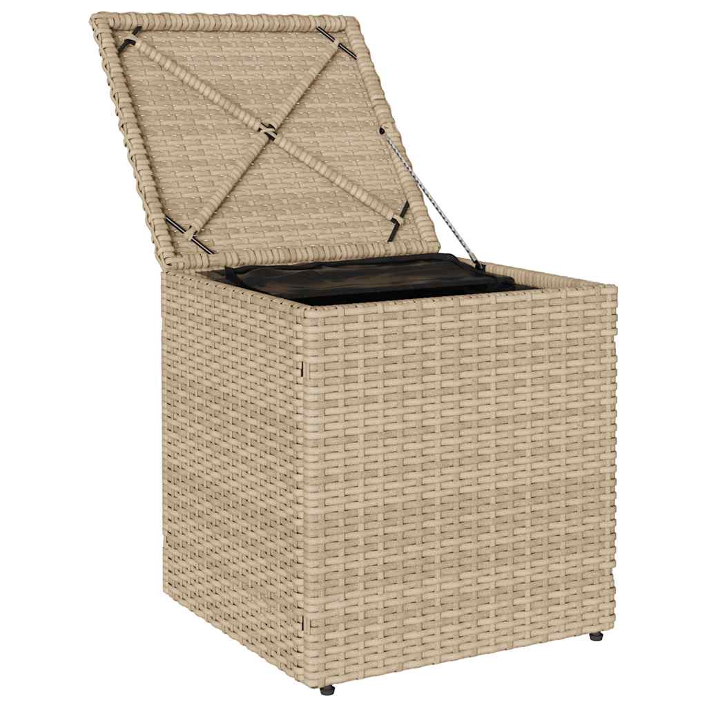 Tabourets de jardin avec coussins lot de 2 beige résine tressée vidaXL - 6