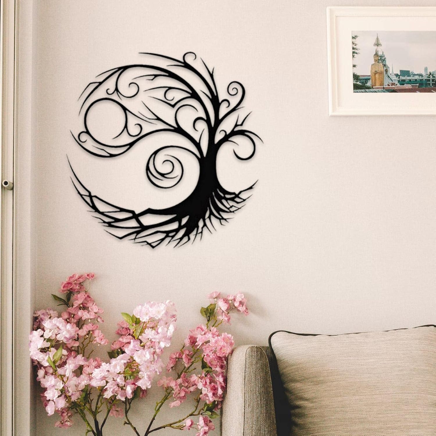 Décoration murale en métal, arbre de vie, décoration murale en métal, décoration murale sculptée, décoration d'intérieur en métal - 3