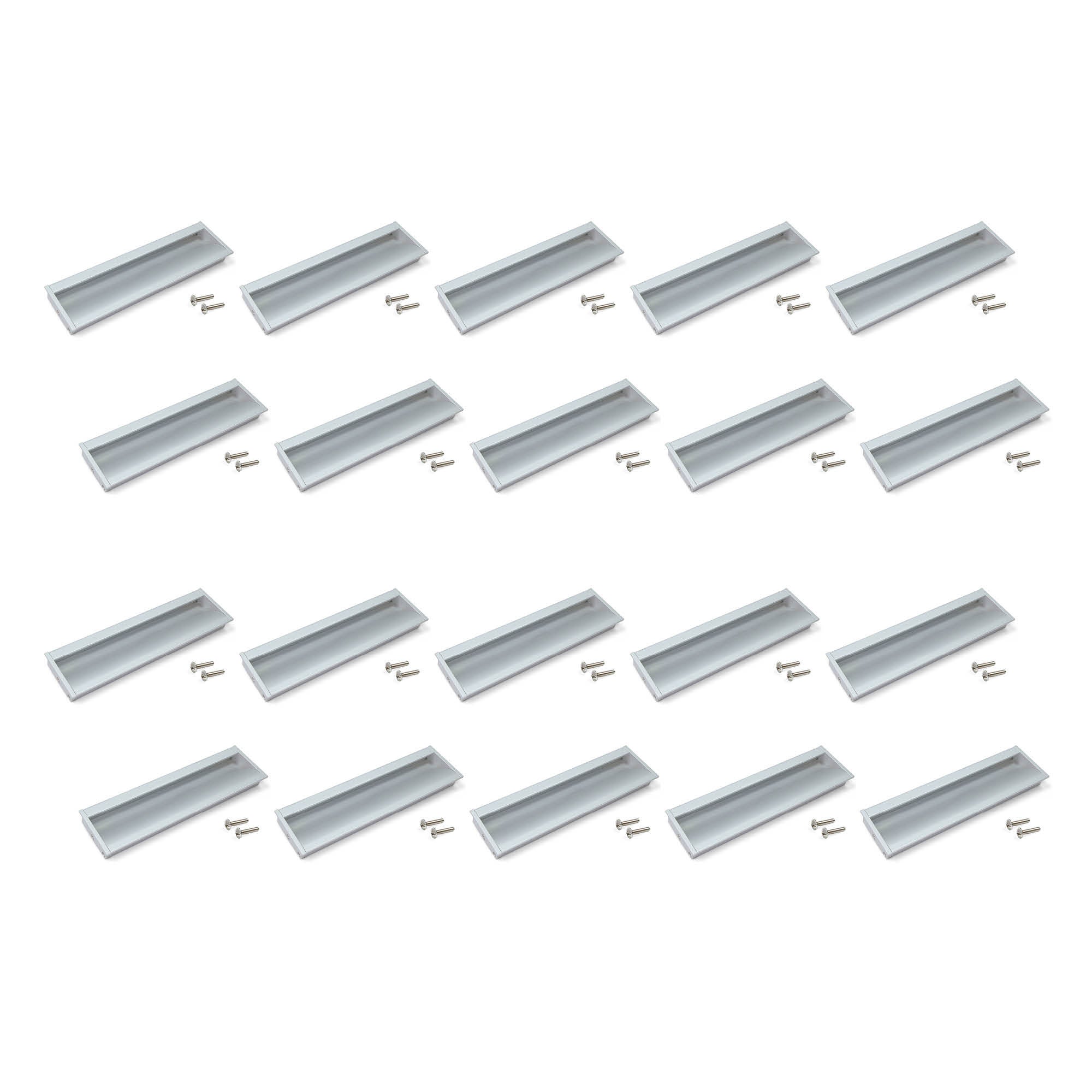 Emuca Pakiet 20 uchwytów meblowych Alfafar, L190mm, Rozstaw 160mm, Aluminium, Anodowany mat