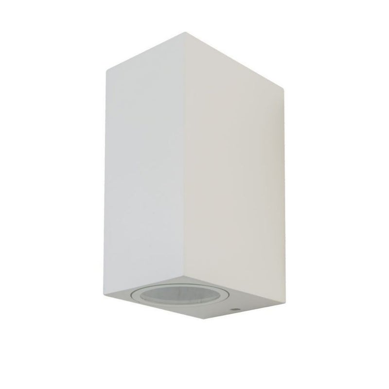 2*GU10 i GU5.3 (MR16) Kwadratowy aluminiowy naścienny reflektor LED Biały kolor IP44