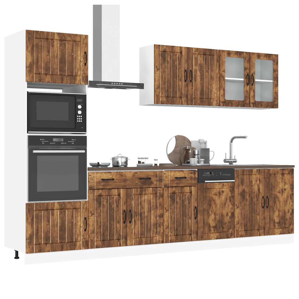 Armoire Basse Cuisine Kalmar Sonoma Gris – Meuble Bas Évier Avec Tiroir & Porte, Bois D'Ingénierie, Pieds Réglables