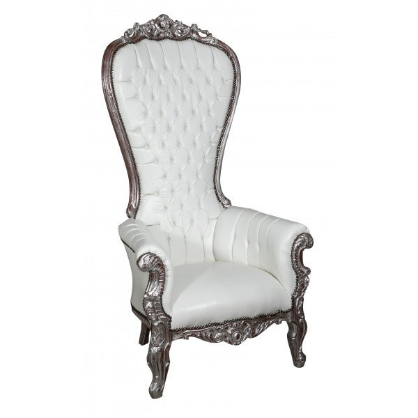 Poltrona A Trono Stile Francese Luigi Xvi In Legno Massello Di