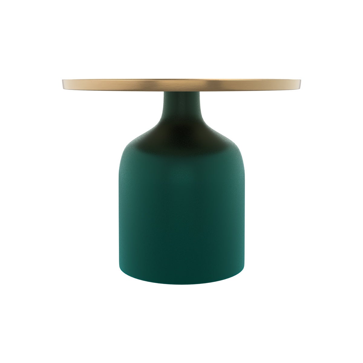 Table d'appoint ronde en métal vert et laiton D49 cm - Lyne - 3