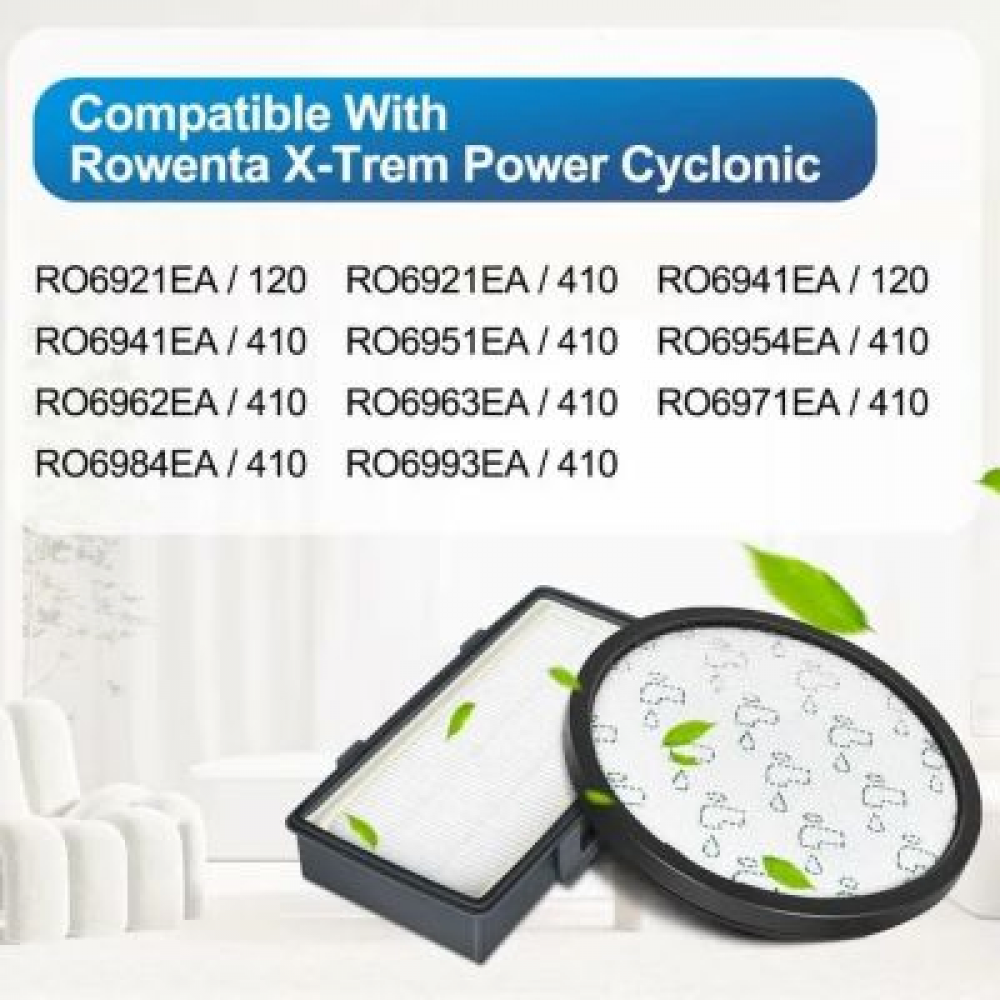 Kit Filtres HEPA Pour Rowenta X-Trem Power Cyclonic RO6984EA RO6941EA RO6963EA... (Modèle RO69XX) Aspirateurs, Filtre De Rechange Accessoires ZR006001 | Leroy Merlin