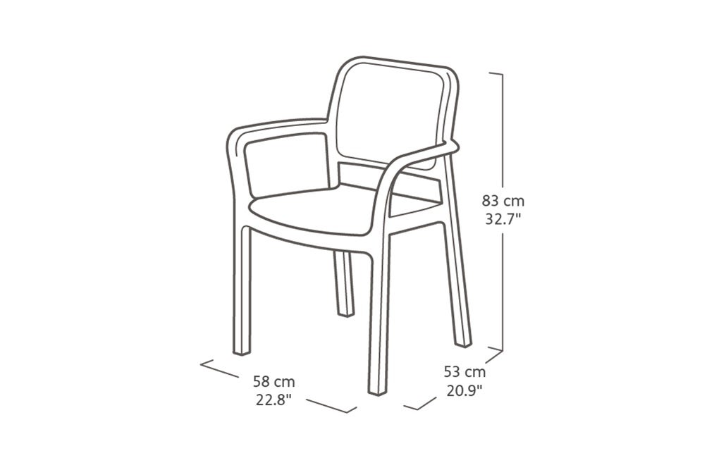 Chaise de jardin Tisara - Lot de 6 - Graphite - KETER - 5