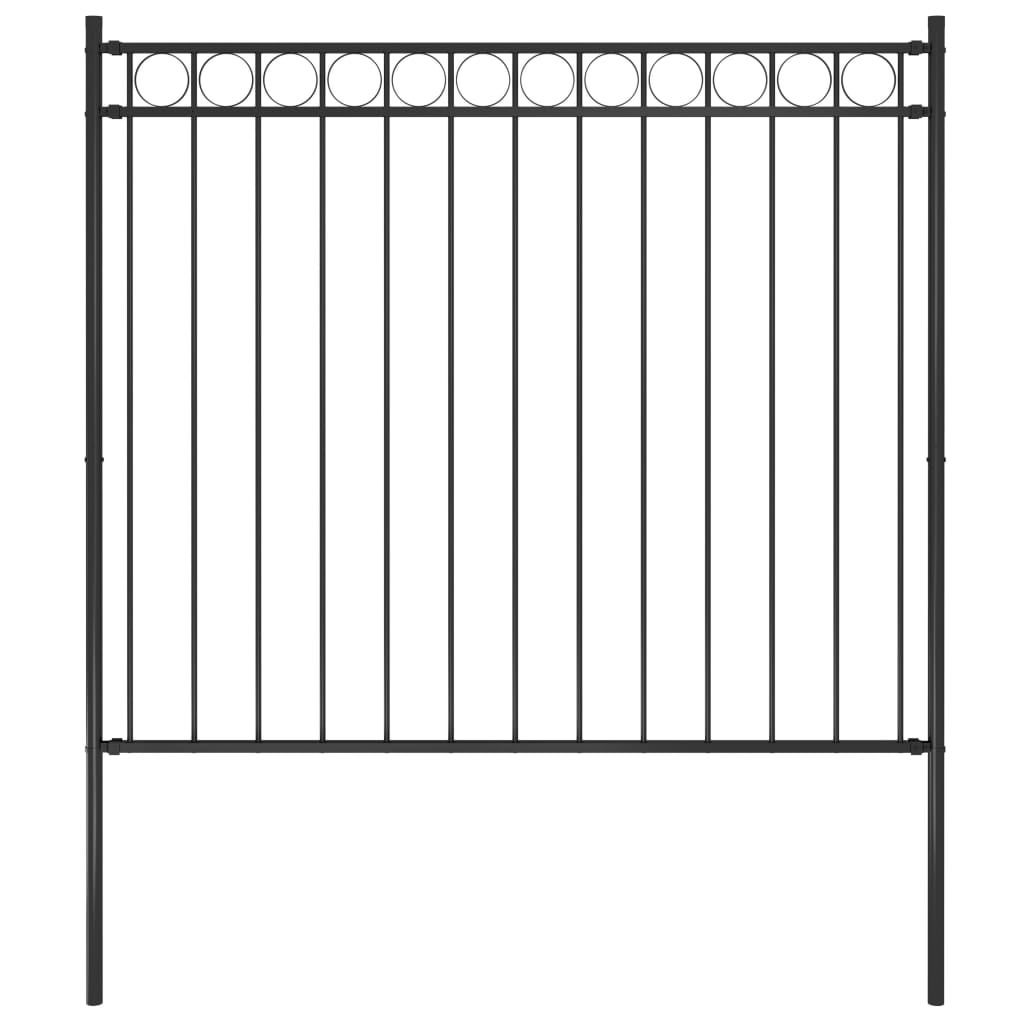 Panneau De Clôture Acier 1,7x1 M Noir - Design Avec Cercles, Résistant Aux Intempéries, Pour Jardin Et Terrasse - 2