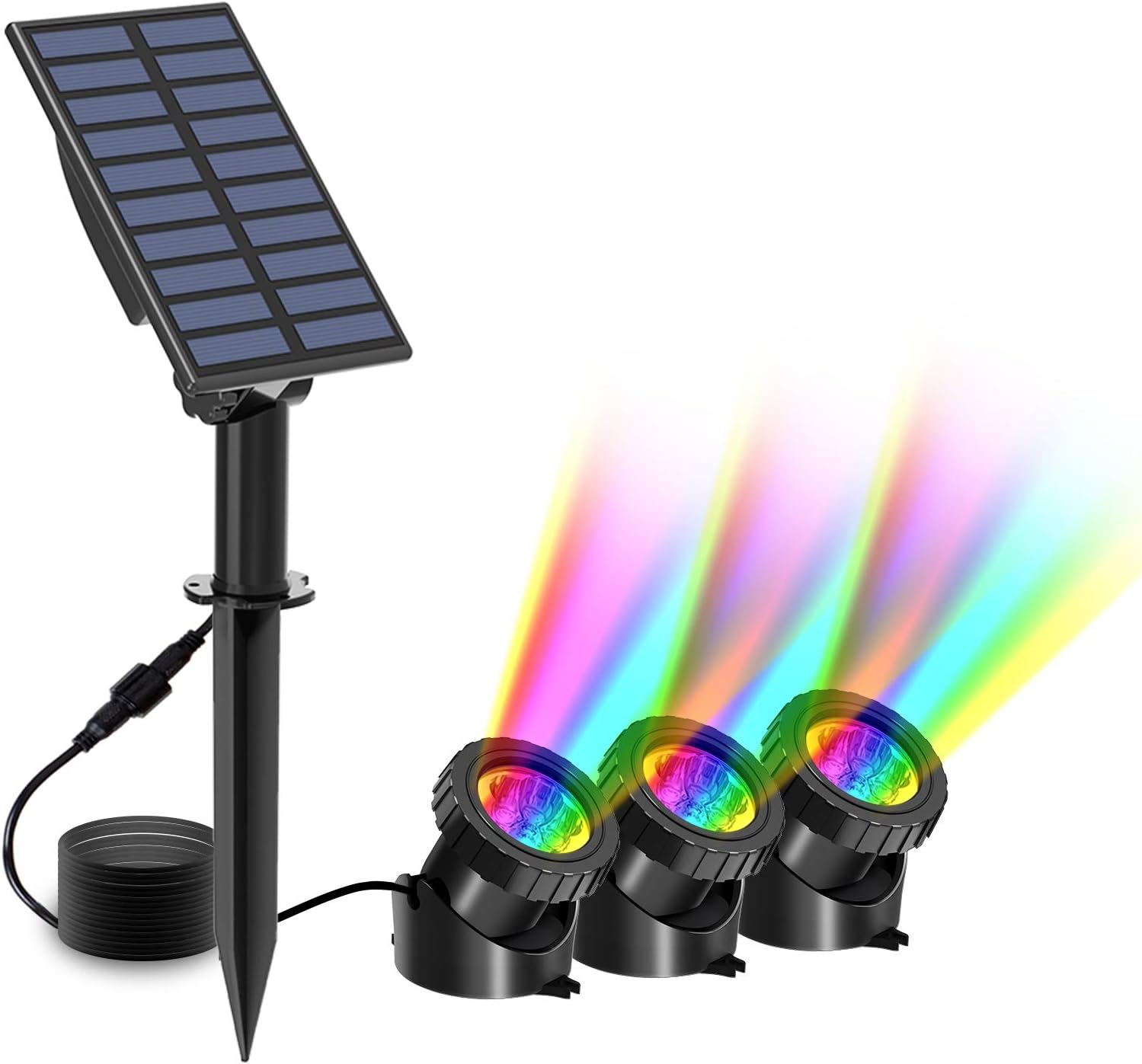 Lampa solarna do oczka wodnego, lampa zanurzalna 3 w 1, zewnętrzny reflektor solarny, oświetlenie podwodne, wodoodporność IP68