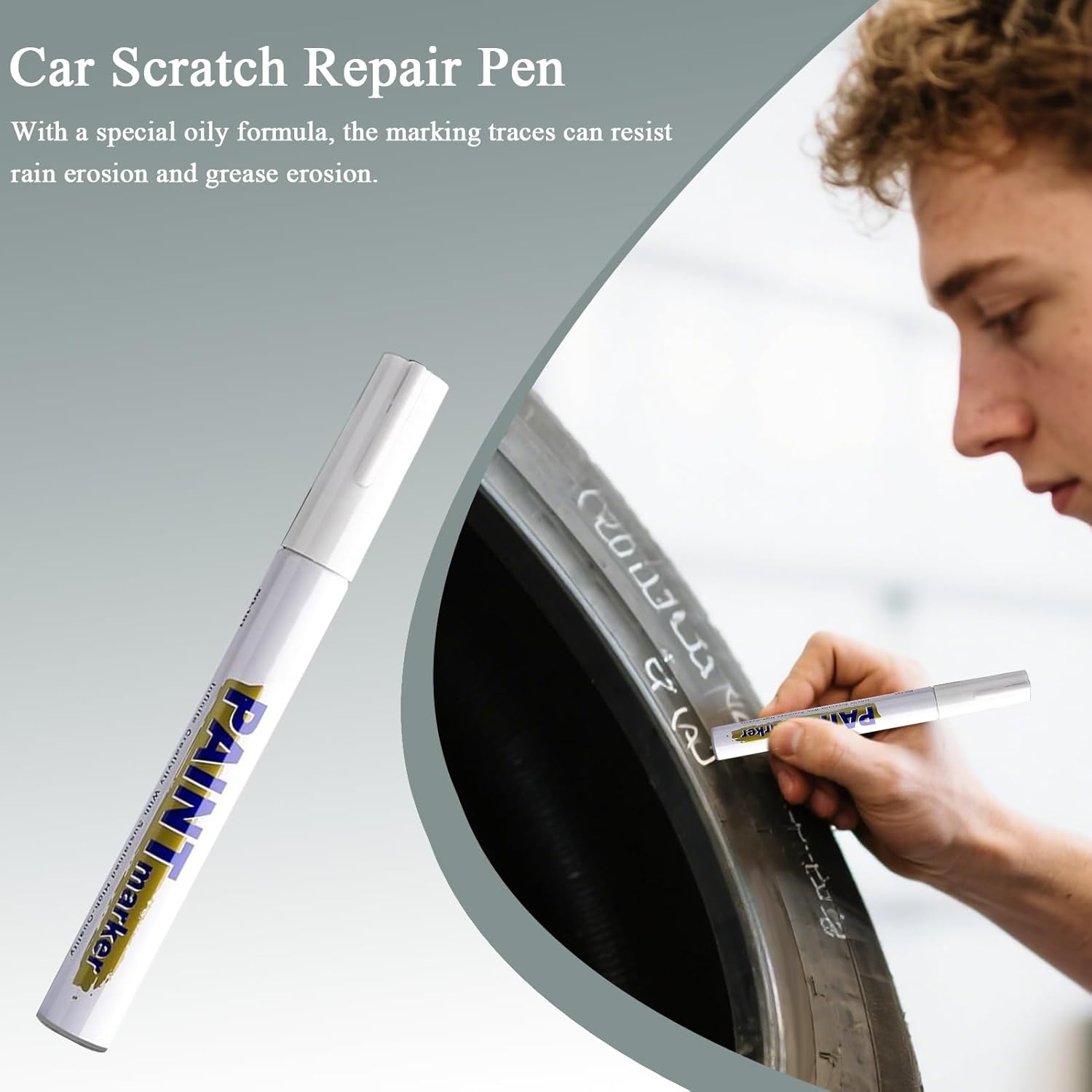Stylo de retouche pour voiture, marqueur pour effacer les rayures, kit applicateur résistant aux intempéries, restauration des rayures sur toutes - 3