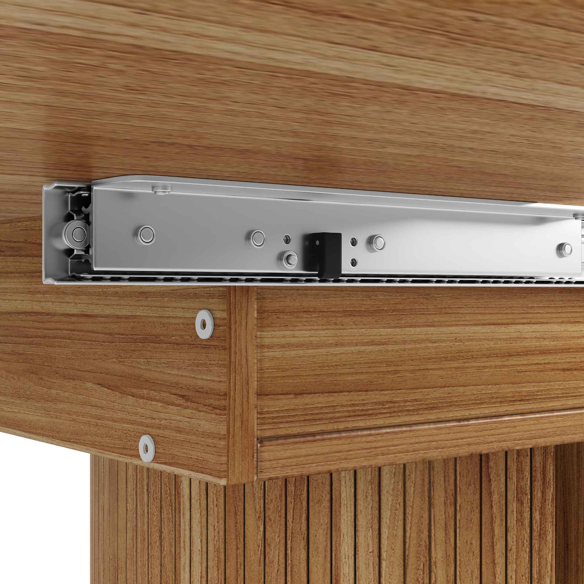 Table à Manger Extensible avec Plateau Ronde, de 118 à 158 cm, 6 Personnes, avec Rangements et Design Vintage - 7