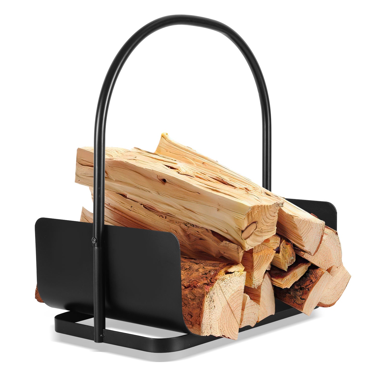 Soporte para leña 40 x 30 x 46 cm soporte para leña metálico ayuda para apilar con asa