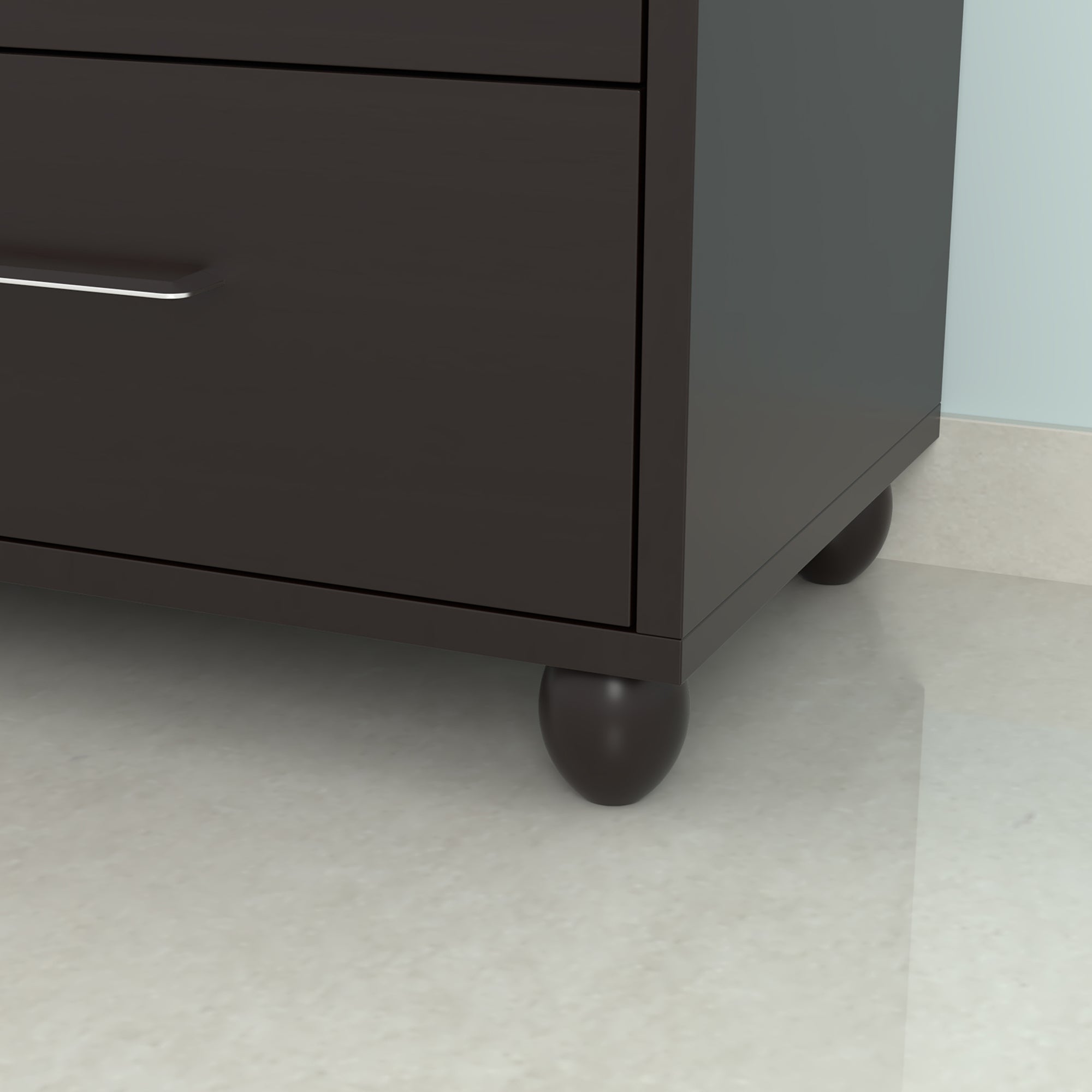 Pied de meuble en bois | Style fonctionnel | En hêtre | Finition wengé | Mesures 64*64*70mm | Hauteur : 7 cm | Installation facile | 1 unité - 7