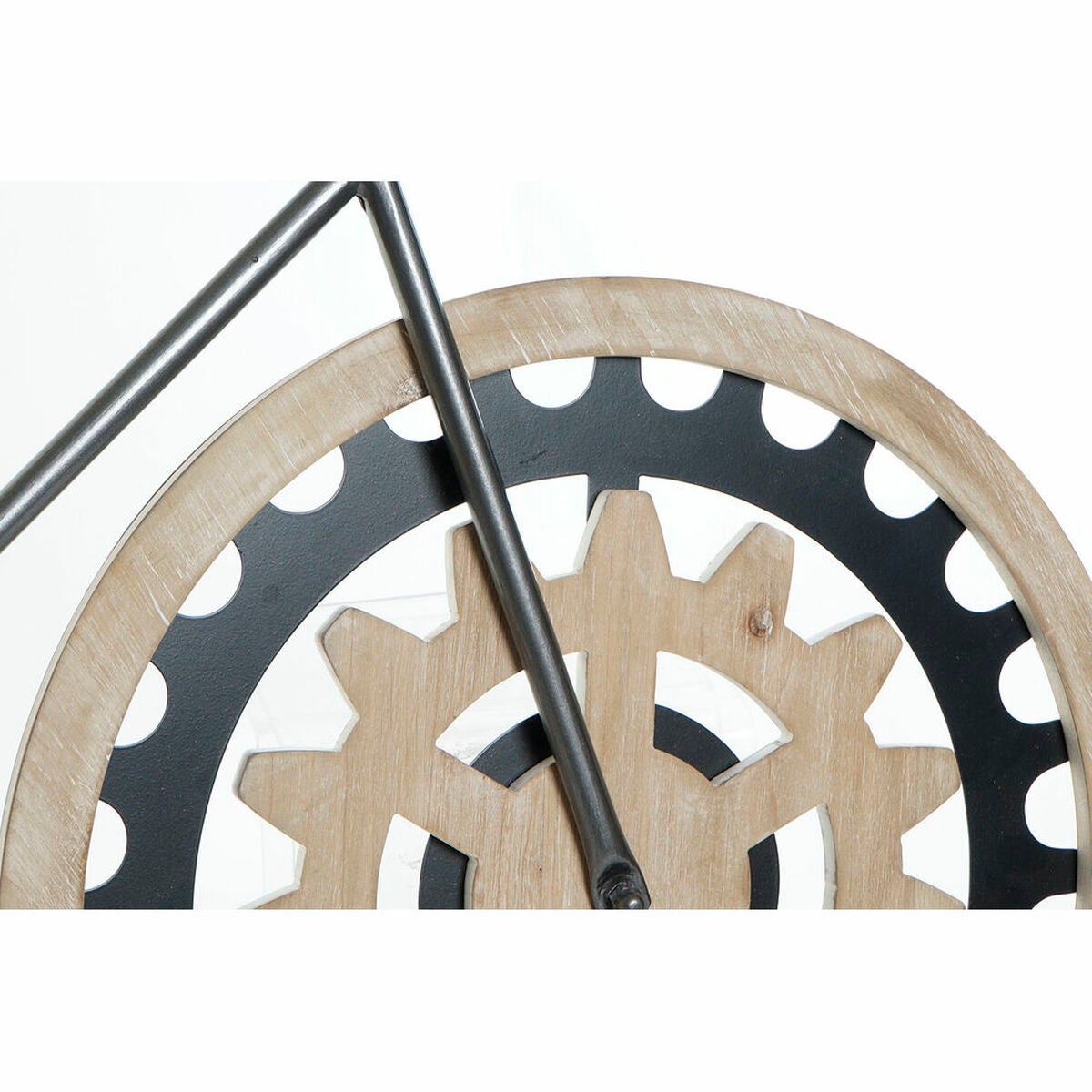 Orologio da Parete DKD Home Decor 108 x 6,4 x 63,5 cm Naturale Nero Bicicletta Metallo Legno MDF - 3