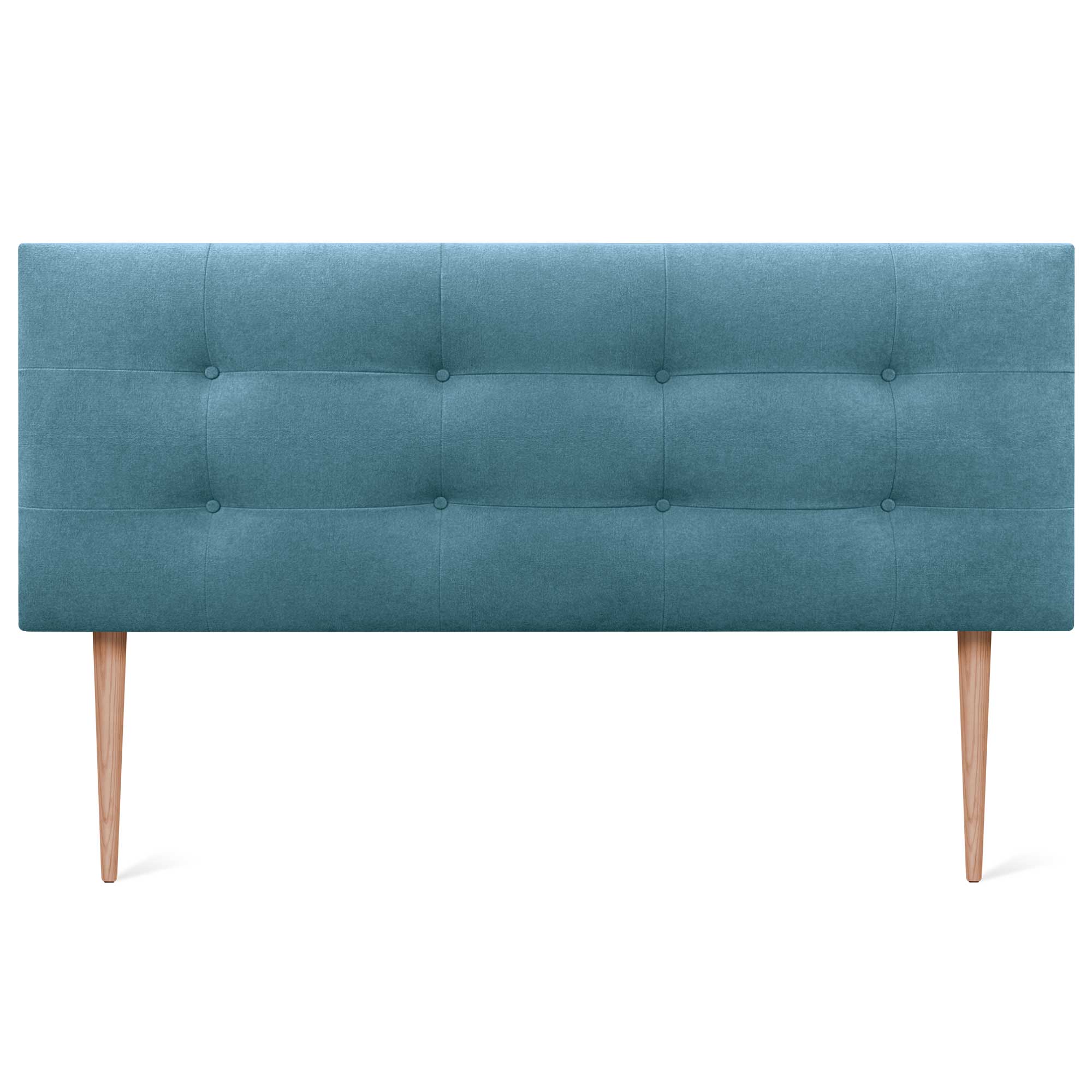 Dhome cabecero de cama acolchado capitoné 8cm de grosor. cabezal tapizado tela acualine con patas cabeceros de cama (turquesa, 160cm)