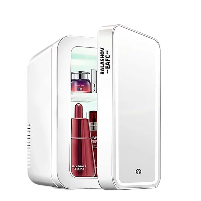 AUTRUCKER Mini frigorífico, mini frigorífico portátil para automóvel, frigorífico de viagem para produtos de beleza, frigorífico para toucador (8L)