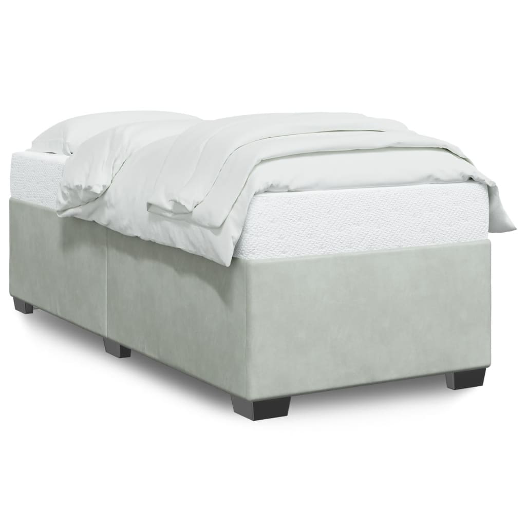 Cadre de lit sans matelas, en velours, gris clair, pour la chambre, 100 × 200 cm - 2