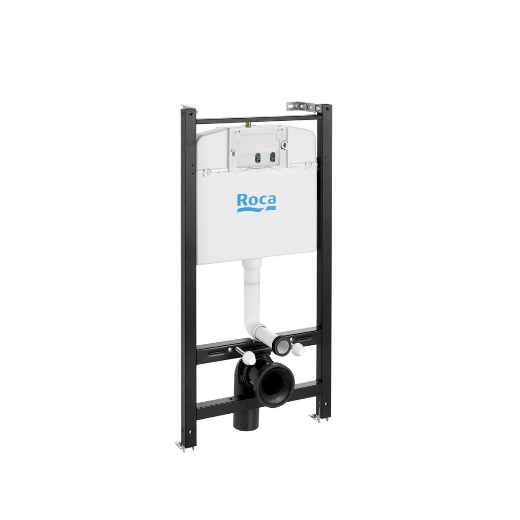 ROCA Active pack cisterna embutida e botão Cromado mate com sanita suspensa TORNADO ROUND de KP branco Tampa fina - 3