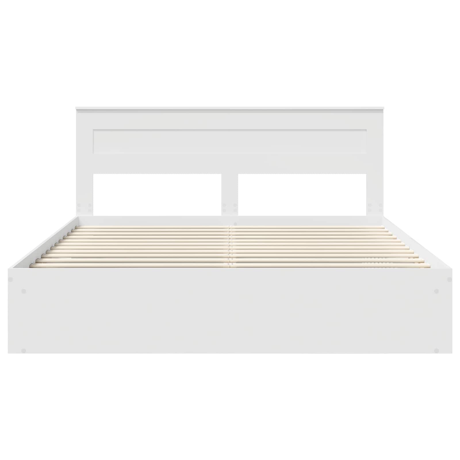 Cadre de lit blanc en bois de pin massif pour la chambre, 180 × 200 cm - 7