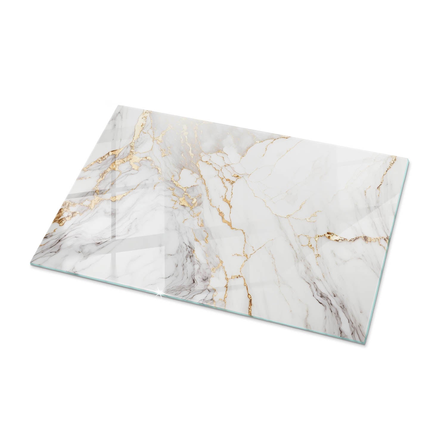 Płyta na blat stołu, dekoracyjne, do salonu, do kuchni | kwadrat | Elegancki marmur z żyłkami | 100x70