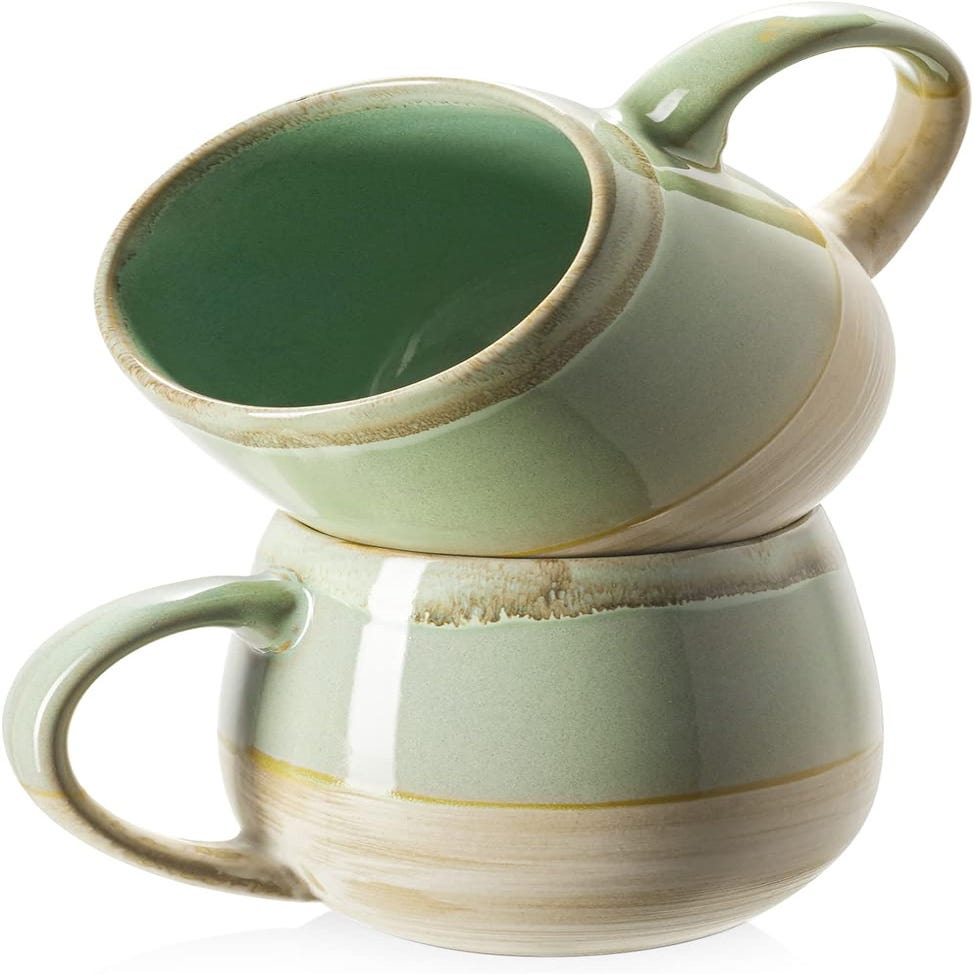 Tazza Grande In Ceramica Blu 700ml | Manico Extra Large Per Caffè E Tè | Idea Regalo