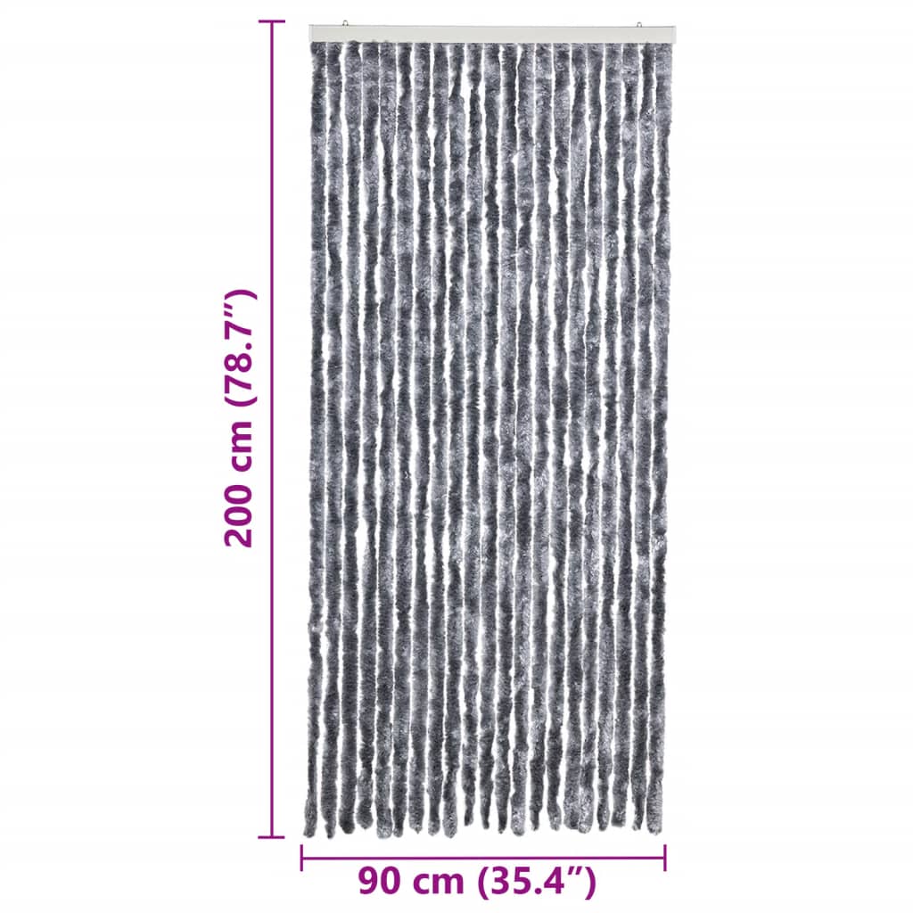 Rideau moustiquaire en chenille argentée 90x200 cm - COMFORTXL - 7