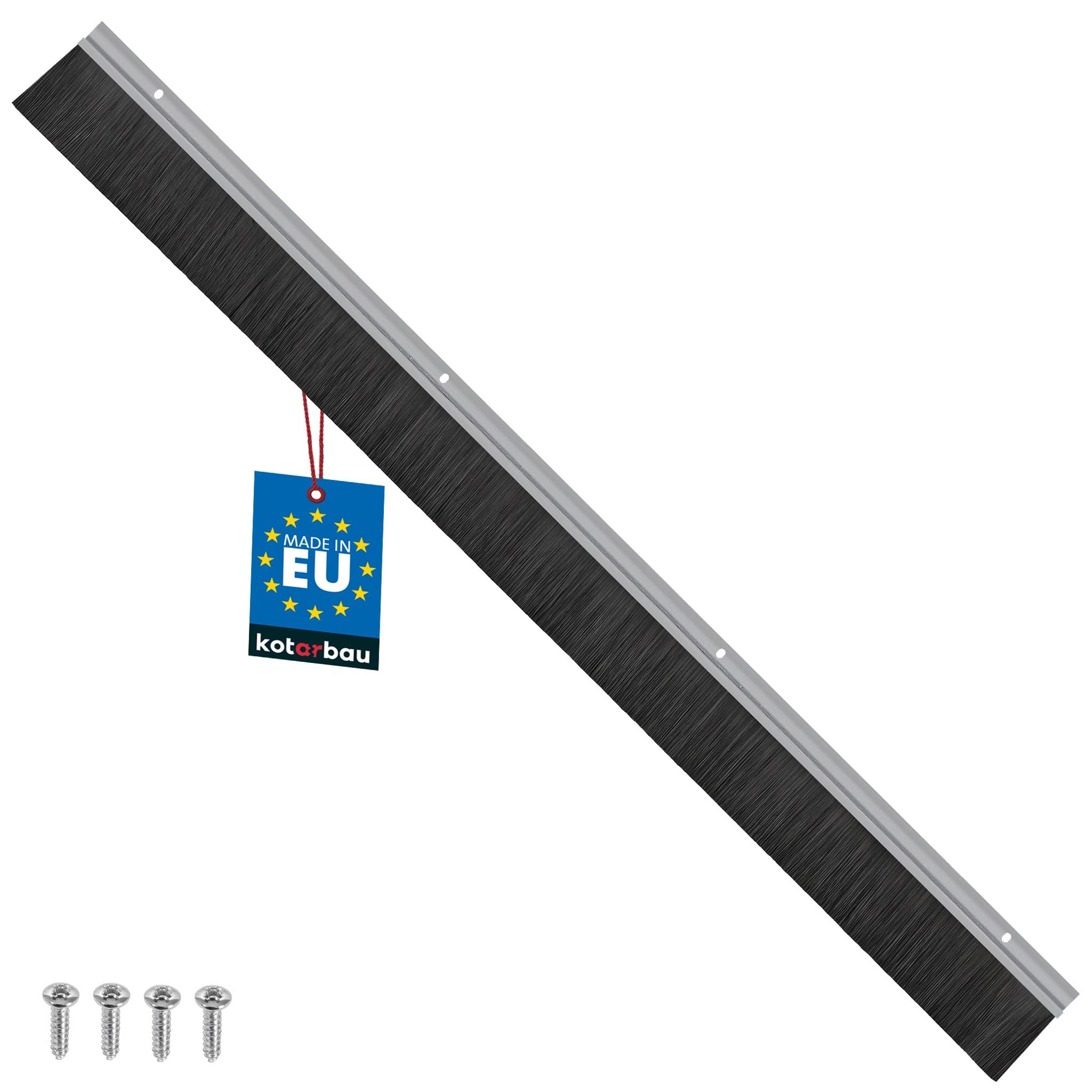 Listwa Drzwiowa Szczotkowa - 1 M - Uszczelka z Włosiem do Drzwi - 60 MM - Przykręcana - Aluminium KOTARBAU