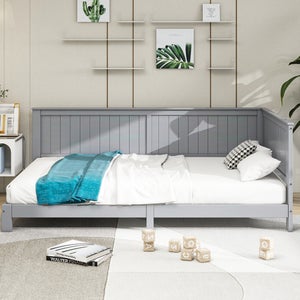 Lit Enfant 90x200 Cm En Pin Massif – Style Maison Avec Tiroirs – Sécurité Barrière Incluse – Design Scandinave