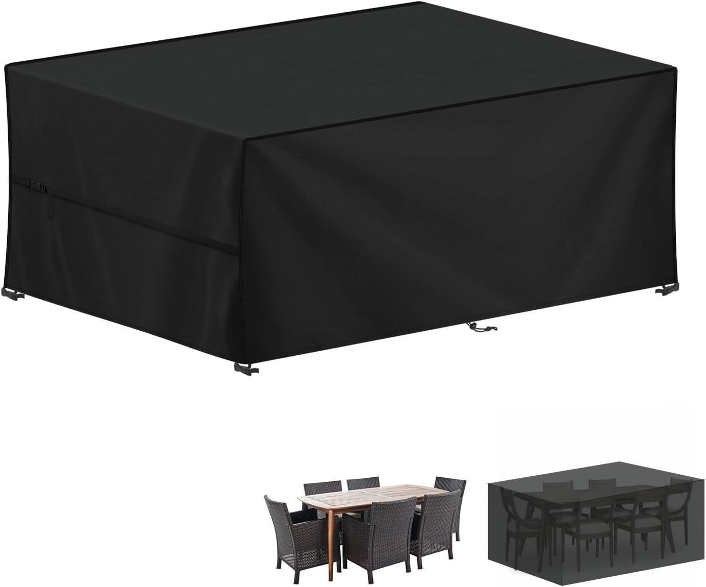Pokrowiec na meble ogrodowe, plandeka Oxford 420D na stół ogrodowy, wodoodporny pokrowiec na stół ogrodowy, zewnętrzna plandeka ochronna 220x110x75 cm