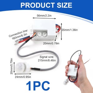 Sensore di movimento esterno IP44 max. 12 m 180° da parete