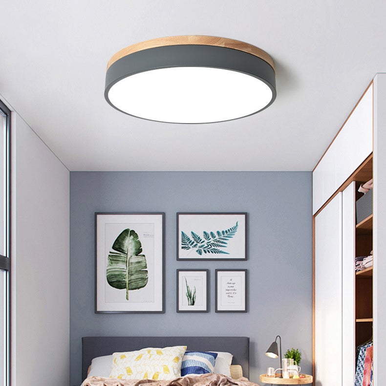 Lampa sufitowa LED nowoczesna okrągła lampa sufitowa z metalu W białe światło K do salonu sypialni kuchni korytarza jadalni cm szara