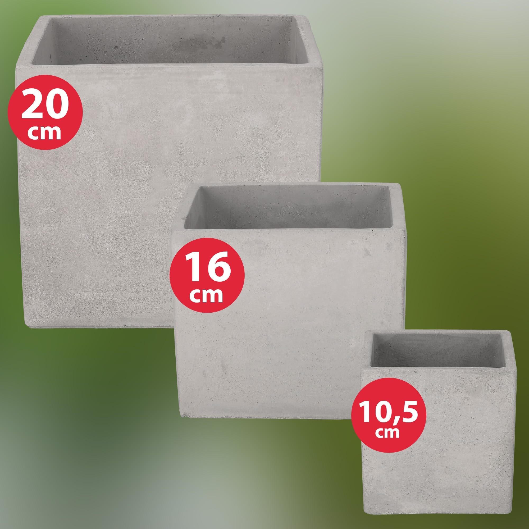 2x donica kwadratowa betonowa osłonka na doniczkę na rośliny 16cm dom ogród - KOTARBAU - 9