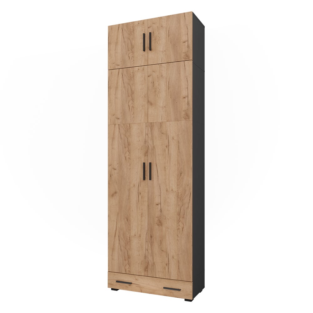 Vicco Szafka uniwersalna Ingo, Antracyt/złoty dąb, 80 x 241.2 cm z szafką górną i modułem szufladowym