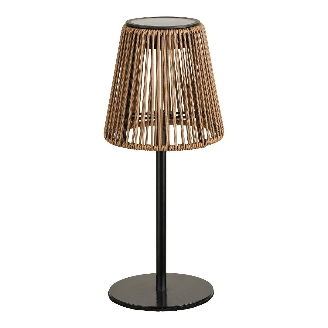 Sanna lampa do użytku zewnętrznego ładowana wbudowana ogniwo słoneczne brązowa, czarna.