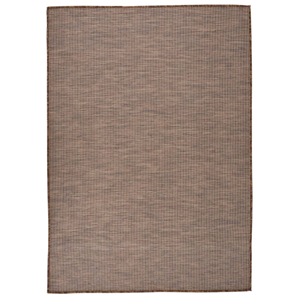 Dywan zewnętrzny o płaskim splocie, 140x200 cm, brązowy vidaXL