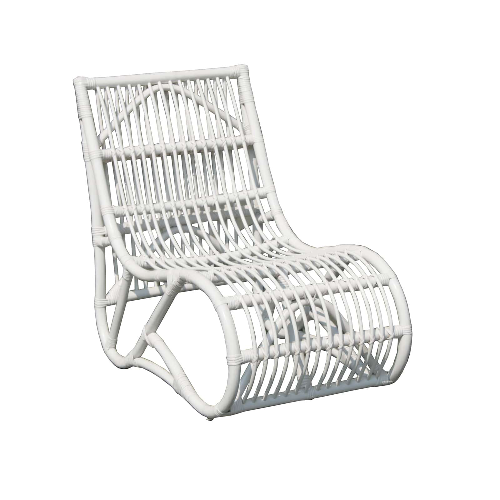 Poltrona Bassa in Rattan Naturale Chillvert Parma 61x94x85 cm Bianca ...