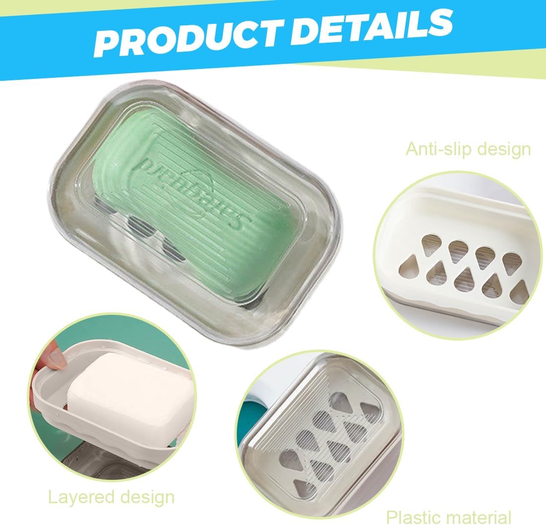 Porte-savon De Voyage - Avec Couvercle - Joint Étanche - Cyslmuk - 4 Pièces - 11*7,8*5 Cm - 4 Couleurs à Prix