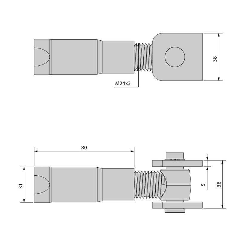 Gond à sceller avec chape à souder M24 - 150 kg - 2