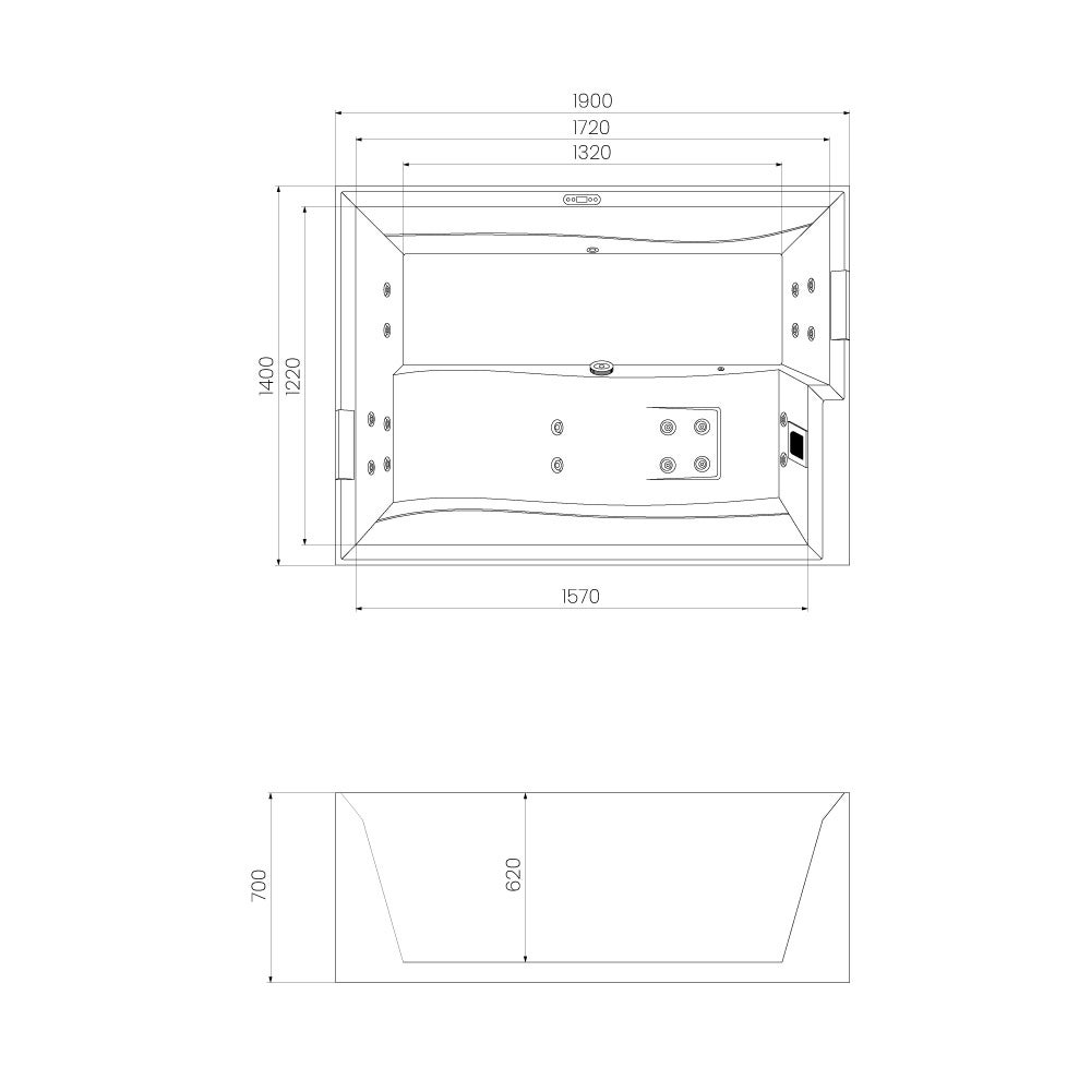 HOME DELUXE - Jacuzzi d'extérieur NIMBUS DELUXE PURE – sans escalier ni couverture thermique - Dimensions : 190 x 140 x 70 cm - Chauffage inclus, 18 - 7