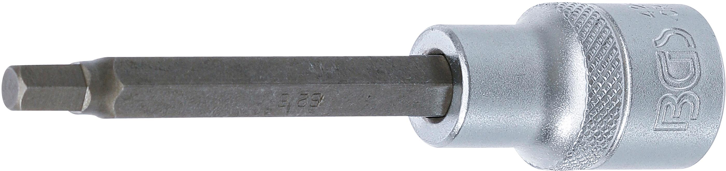 BGS Bit nasadka długość 100 mm napęd kwadratowy wewnętrzny 12,5 mm (1/2") sześciokątny wewnętrzny 6 mm - 4261