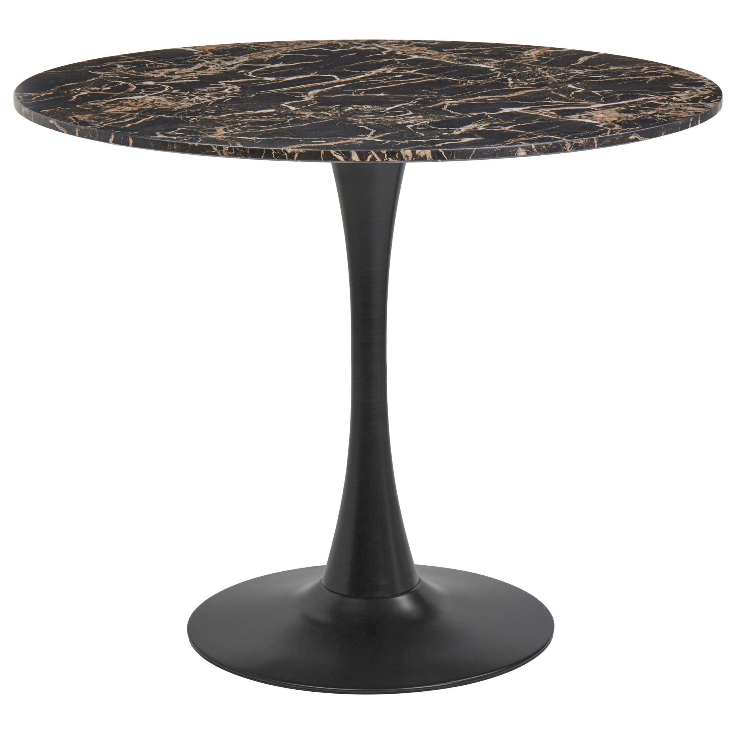 Beliani Mesa De Comedor Boca 90 Cm 90 Cm Negro/Dorado , Leroy Merlin